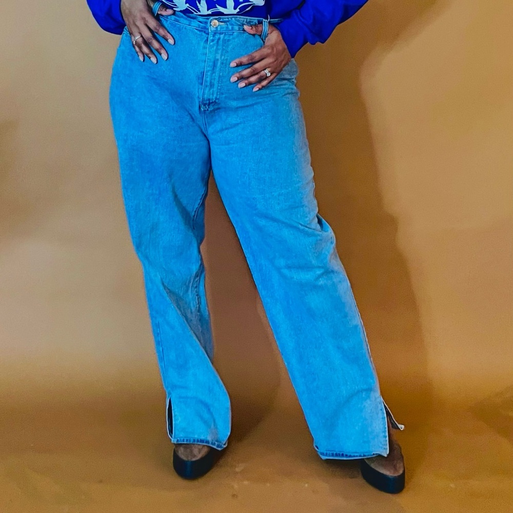 PrettyLittleThing Light Blue Flare Jeans
